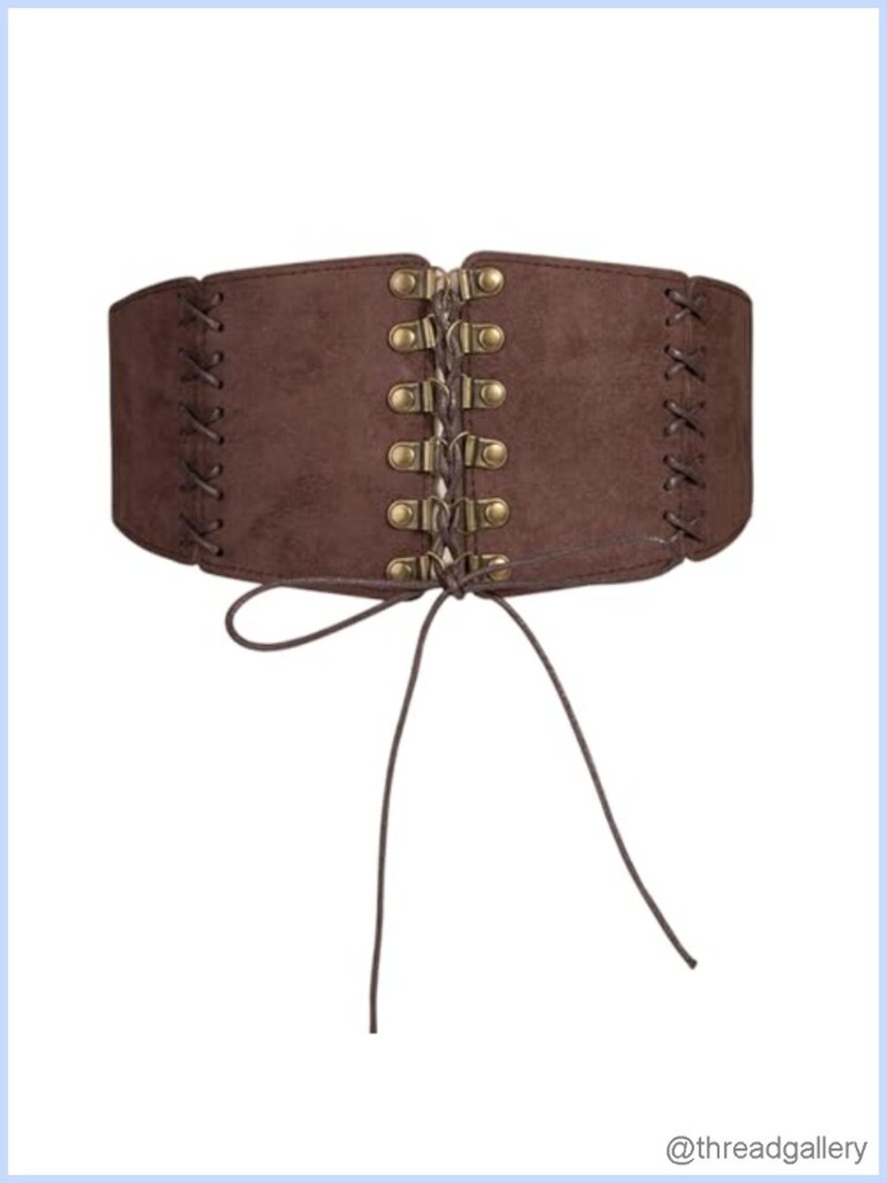 Wide Leather Corset Belt Elastic Waist Lace-Up Renaissance Costume